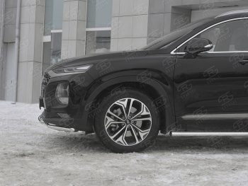 19 299 р. Защита переднего бампера из труб d42 SLITKOFF Hyundai Santa Fe TM дорестайлинг (2018-2021)  с доставкой в г. Пермь. Увеличить фотографию 2