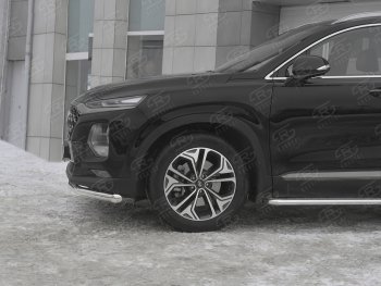 16 699 р. Защита переднего бампера (Ø63 мм, нержавейка) SLITKOFF Hyundai Santa Fe TM дорестайлинг (2018-2021)  с доставкой в г. Пермь. Увеличить фотографию 3