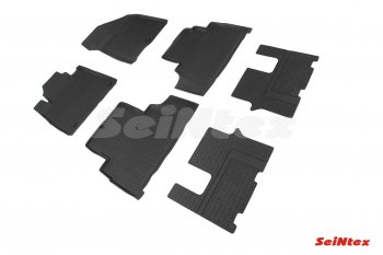 3 299 р. Износостойкие коврики в салон Seintex (с высоким бортом) Hyundai Santa Fe TM дорестайлинг (2018-2021)  с доставкой в г. Пермь. Увеличить фотографию 2