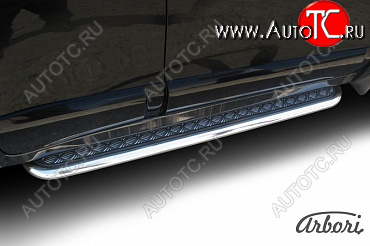 22 649 р. Защита штатных порогов Arbori нержавеющая сталь 57мм с листом  Hyundai Santa Fe  SM (2000-2012)  с доставкой в г. Пермь