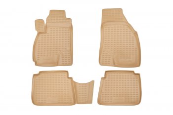 Коврики салона (полиуретан) Element Hyundai Santa Fe  SM (2000-2012) (Бежевые)
