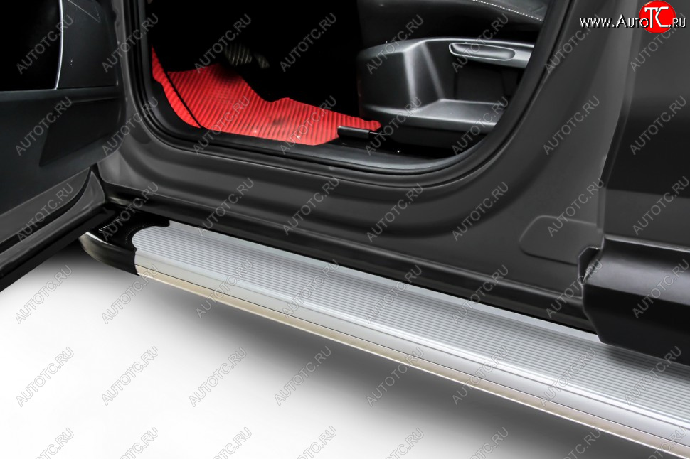 13 349 р. Порожки для ног Slitkoff Optima  Hyundai Santa Fe  CM (2006-2012) дорестайлинг, рестайлинг (Silver)  с доставкой в г. Пермь