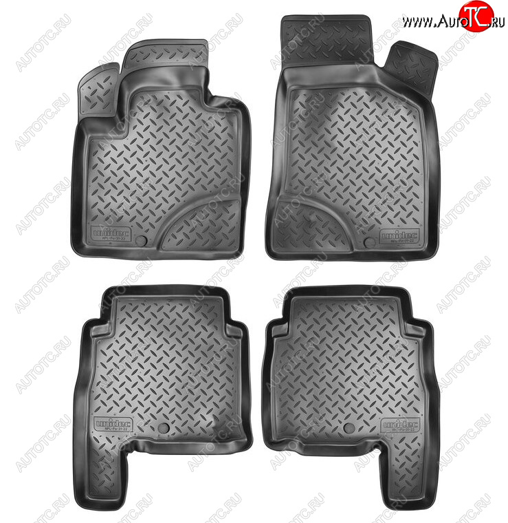 2 499 р. Комплект салонных ковриков Norplast Unidec  Hyundai Santa Fe  CM (2006-2009) дорестайлинг (Цвет: черный)  с доставкой в г. Пермь