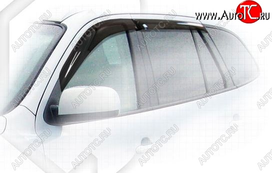 2 799 р. Дефлектора окон CA-Plastiс Hyundai Santa Fe CM рестайлинг (2009-2012) (Classic полупрозрачный, Без хром.молдинга)  с доставкой в г. Пермь