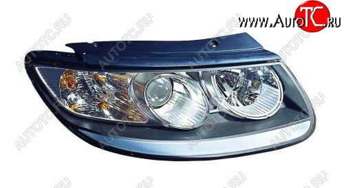 16 999 р. Левая передняя фара DEPO (+/-корректор, черная) Hyundai Santa Fe CM рестайлинг (2009-2012)  с доставкой в г. Пермь