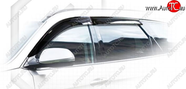 1 899 р. Дефлектора окон CA-Plastiс  Hyundai Grand Santa Fe  1 DM (2013-2016) дорестайлинг (Classic полупрозрачный, Без хром.молдинга)  с доставкой в г. Пермь