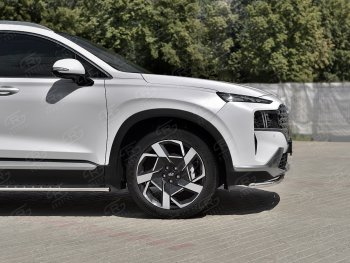 16 999 р. Защита переднего бампера (Ø42 мм секции, нержавейка) SLITKOFF  Hyundai Santa Fe  TM (2020-2022) рестайлинг  с доставкой в г. Пермь. Увеличить фотографию 4