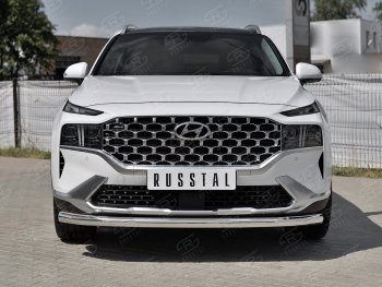18 299 р. Защита переднего бампера (Ø63 мм, нержавейка) SLITKOFF  Hyundai Santa Fe  TM (2020-2022) рестайлинг  с доставкой в г. Пермь. Увеличить фотографию 2