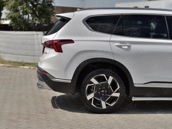 16 299 р. Защита заднего бампера (Ø63 мм, нержавейка) SLITKOFF  Hyundai Santa Fe  TM (2020-2022) рестайлинг  с доставкой в г. Пермь. Увеличить фотографию 4