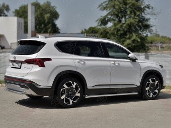 16 299 р. Защита заднего бампера (Ø63 мм, нержавейка) SLITKOFF  Hyundai Santa Fe  TM (2020-2022) рестайлинг  с доставкой в г. Пермь. Увеличить фотографию 2
