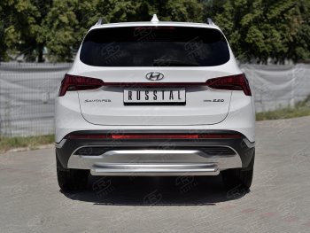 16 299 р. Защита заднего бампера (Ø63 мм, нержавейка) SLITKOFF  Hyundai Santa Fe  TM (2020-2022) рестайлинг  с доставкой в г. Пермь. Увеличить фотографию 3