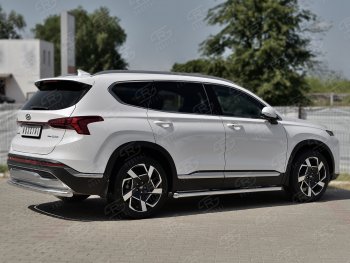 18 299 р. Защита заднего бампера (Ø63 мм секции, нержавейка) SLITKOFF  Hyundai Santa Fe  TM (2020-2022) рестайлинг  с доставкой в г. Пермь. Увеличить фотографию 4
