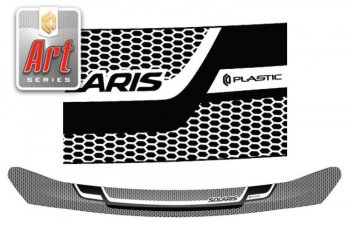Дефлектор капота CA-Plastiс Hyundai Solaris  HCR (2017-2020) седан дорестайлинг (Серия Art белая)