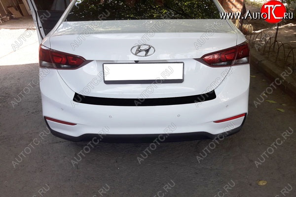 679 р. Защитная накладка заднего бампера Тюн-Авто Hyundai Solaris HCR седан дорестайлинг (2017-2020)  с доставкой в г. Пермь