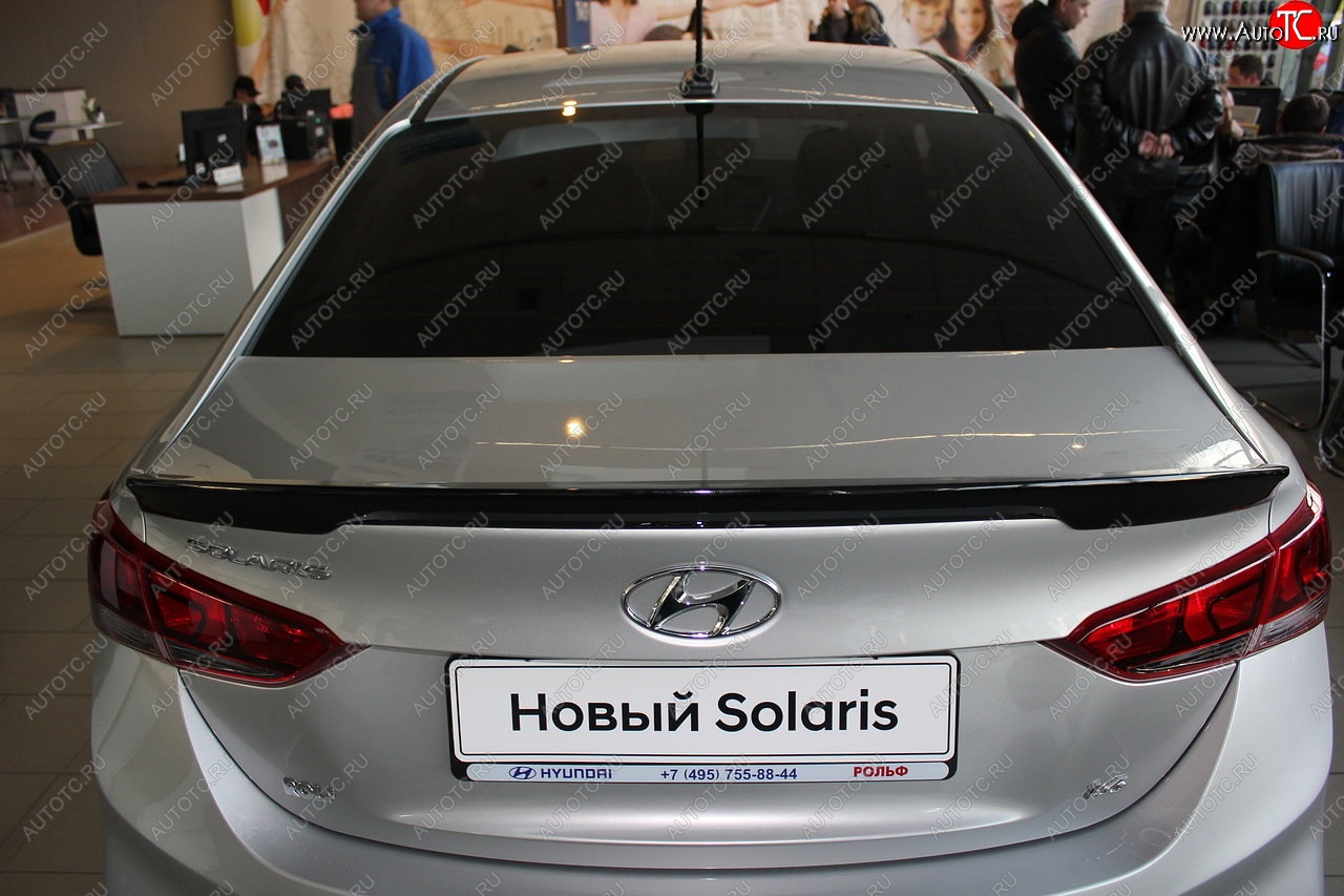 3 899 р. Спойлер на крышку багажника Автократ Hyundai Solaris HCR седан дорестайлинг (2017-2020) (Неокрашенный)  с доставкой в г. Пермь