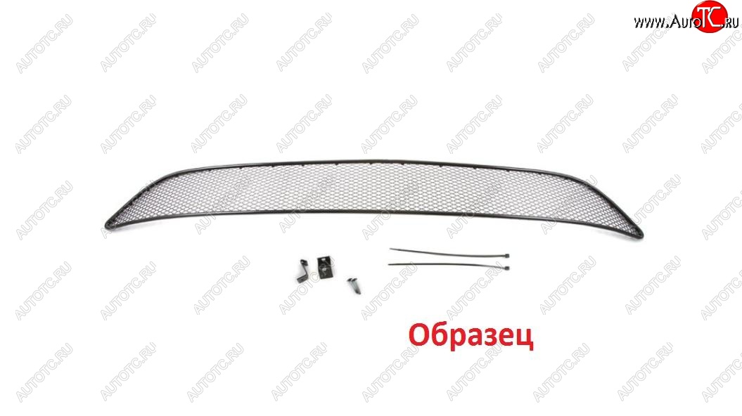 1 484 р. Сетка на бампер Arbori (черная. 15 mm) Hyundai Solaris HCR седан дорестайлинг (2017-2020)  с доставкой в г. Пермь