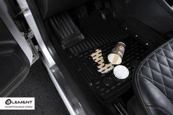 2 299 р. Комплект ковриков салона Element (полиуретан) Comfort Hyundai Solaris HCR седан дорестайлинг (2017-2020)  с доставкой в г. Пермь. Увеличить фотографию 2