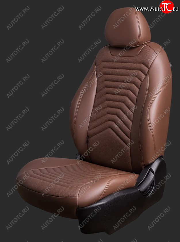 24 649 р. Чехлы для сидений Lord Autofashion Байрон ПРЕЗИДЕНТ (экокожа, спинка 60/40, 3 Г0образных подголовника)  Hyundai Solaris  HCR (2017-2022) седан дорестайлинг, седан рестайлинг (Темно-коричневый, вставка темно-коричневая, строчка )  с доставкой в г. Пермь