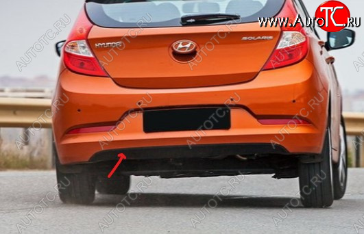 2 289 р. Диффузор заднего бампера MOBIS Hyundai Solaris RBr хэтчбэк рестайлинг (2014-2017)  с доставкой в г. Пермь