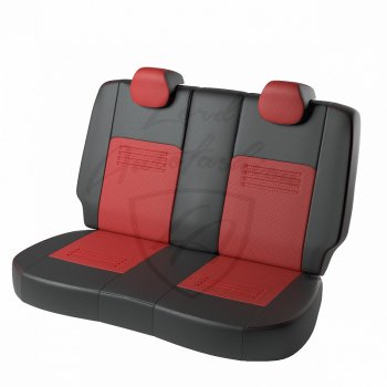 9 449 р. Чехлы для сидений Lord Autofashion Турин (экокожа) Hyundai Solaris RBr хэтчбэк дорестайлинг (2010-2014) (Чёрный, вставка красная)  с доставкой в г. Пермь. Увеличить фотографию 2