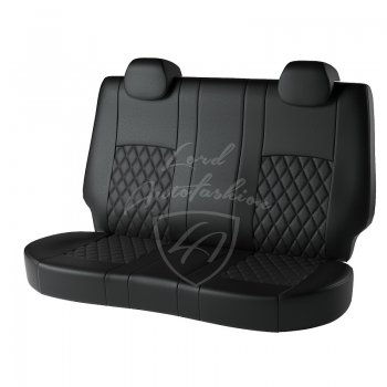 9 449 р. Чехлы для сидений Lord Autofashion Турин Ромб (экокожа) Hyundai Solaris RBr хэтчбэк дорестайлинг (2010-2014) (Черный, вставка черная, строчка черная)  с доставкой в г. Пермь. Увеличить фотографию 2