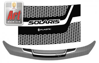 Дефлектор капота CA-Plastiс Hyundai Solaris  RBr (2014-2017) хэтчбэк рестайлинг (Серия Art графит)