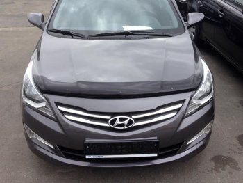 Дефлектор капота SIM Hyundai Solaris  RBr (2014-2017) седан рестайлинг, хэтчбэк рестайлинг
