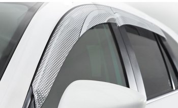 2 199 р. Дефлектора окон CA-Plastic  Hyundai Solaris  HCR (2020-2022) седан рестайлинг (серия Art серебро, Без хром молдинга, Крепление только на скотч)  с доставкой в г. Пермь. Увеличить фотографию 2