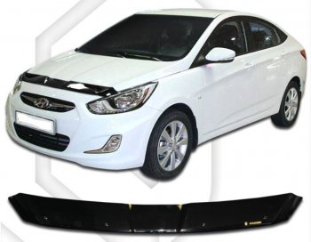 Дефлектор капота CA-Plastiс Hyundai Solaris  RBr (2010-2014) седан дорестайлинг
