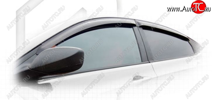 1 999 р. Дефлектора окон CA-Plastic  Hyundai Solaris  RBr (2010-2014) седан дорестайлинг (Classic полупрозрачный, Без хром.молдинга, Крепление только на скотч)  с доставкой в г. Пермь