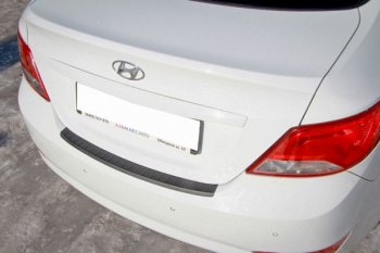 679 р. Защитная накладка заднего бампера Тюн-Авто  Hyundai Solaris  RBr (2014-2017) седан рестайлинг  с доставкой в г. Пермь. Увеличить фотографию 2