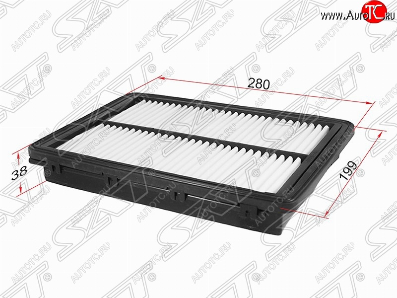 283 р. Фильтр воздушный двигателя (2.0, 2.4) SAT (280х199х38 mm)  Hyundai Sonata  LF (2017-2019), KIA Optima ( 4 JF,  JF) (2016-2020)  с доставкой в г. Пермь