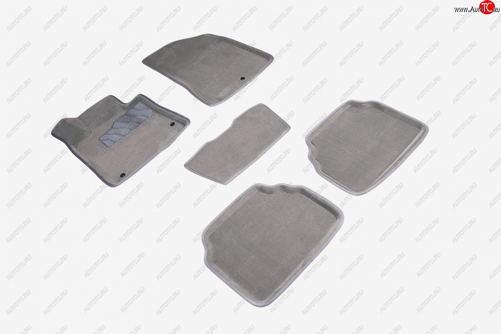 7 649 р. Коврики в салон SEINTEX 3D ВОРС (комплект)  Hyundai Sonata  DN8 (2019-2022) (Цвет: серый)  с доставкой в г. Пермь