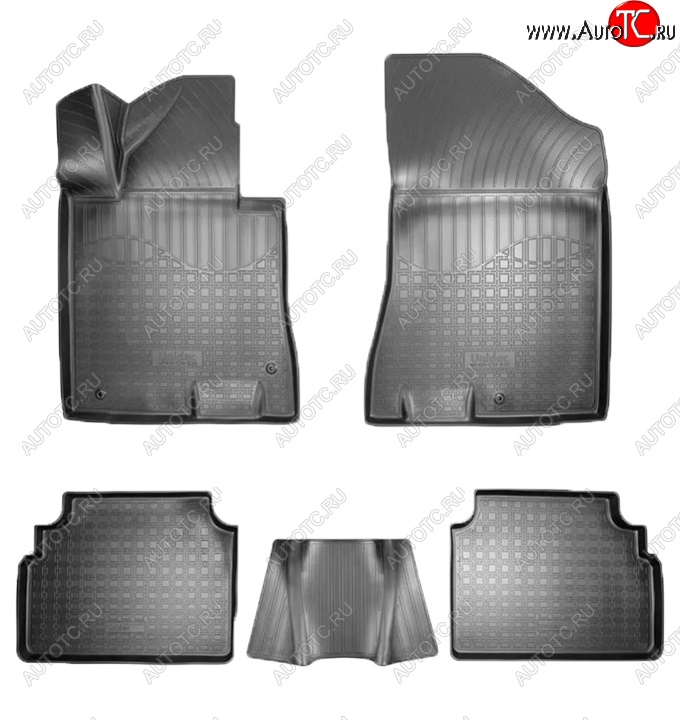 2 499 р. Коврики салонные Noplast (3D)  Hyundai Sonata  DN8 (2019-2022) (Черные)  с доставкой в г. Пермь
