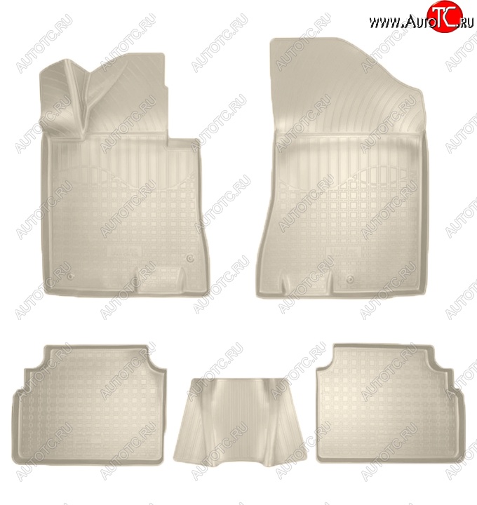 3 199 р. Коврики салонные Noplast (3D)  Hyundai Sonata  DN8 (2019-2022) (Бежевые)  с доставкой в г. Пермь