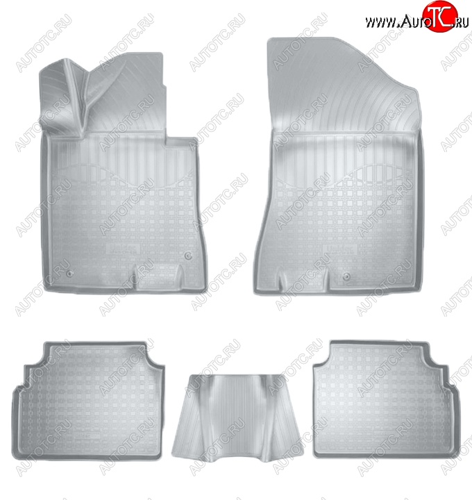3 199 р. Коврики салонные Noplast (3D)  Hyundai Sonata  DN8 (2019-2022) (Серые)  с доставкой в г. Пермь