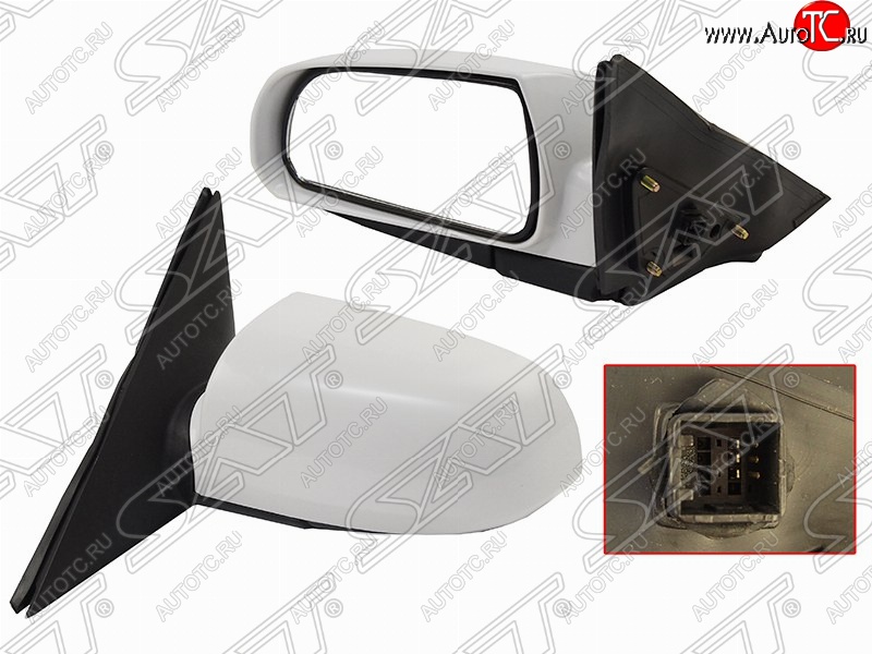 1 329 р. Левое боковое зеркало заднего вида SAT (электрическое) Hyundai Sonata NF дорестайлинг (2004-2008) (Неокрашенное)  с доставкой в г. Пермь
