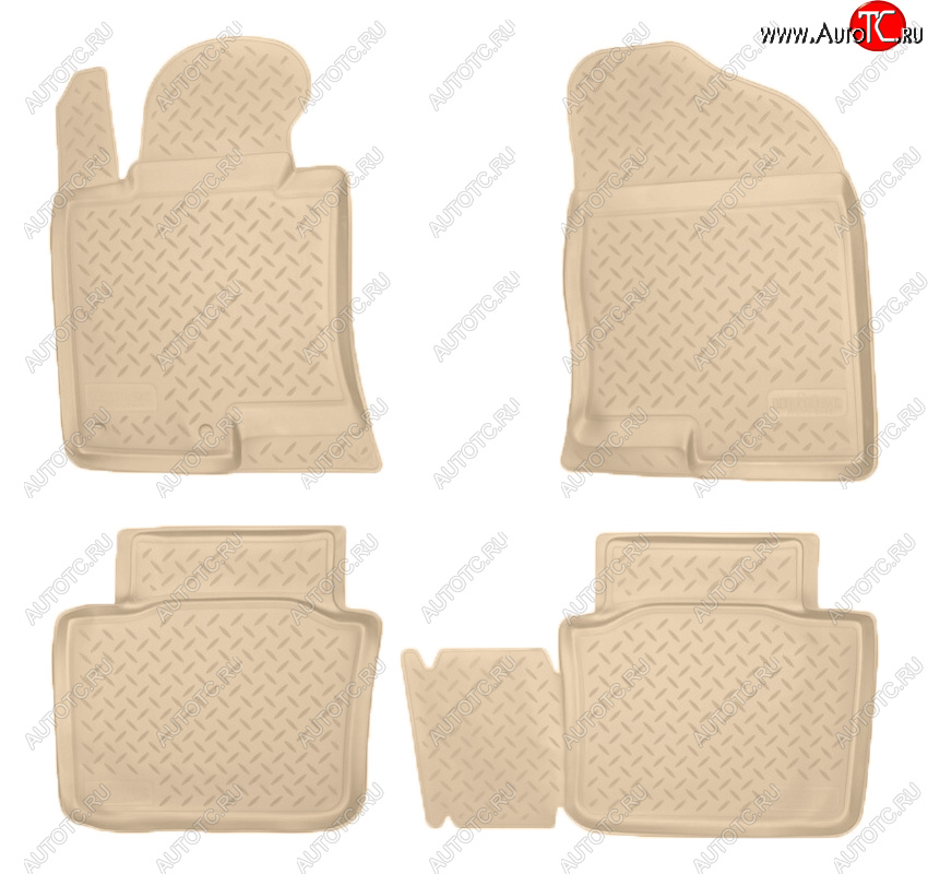 3 199 р. Коврики салона Norplast Unidec  Hyundai Sonata  YF (2009-2014) (Цвет: бежевый)  с доставкой в г. Пермь
