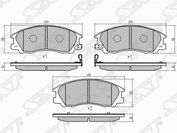 Колодки тормозные SAT Hyundai Terracan HP рестайлинг (2004-2007)