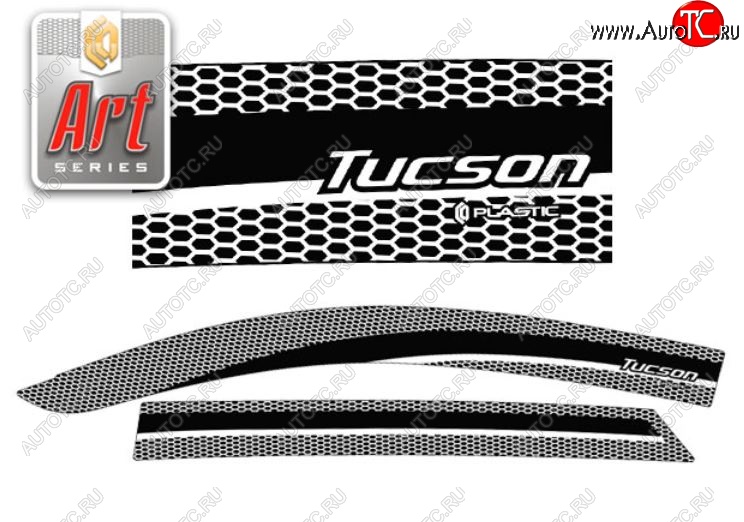 2 199 р. Дефлектора окон CA-Plastic  Hyundai Tucson  TL (2015-2021) дорестайлинг, рестайлинг (Серия Art графит, Без хром.молдинга)  с доставкой в г. Пермь