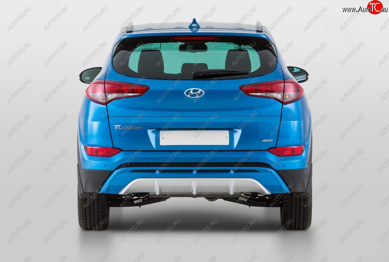 9 799 р. Накладка заднего бампера YT  Hyundai Tucson  TL (2015-2018) дорестайлинг (Неокрашенная)  с доставкой в г. Пермь