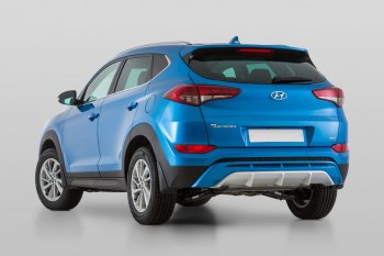 9 799 р. Накладка заднего бампера YT  Hyundai Tucson  TL (2015-2018) дорестайлинг (Неокрашенная)  с доставкой в г. Пермь. Увеличить фотографию 4