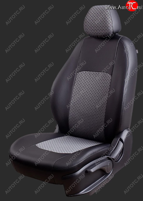 5 499 р. Чехлы для сидений Lord Autofashion Турин (экокожа/жаккард, спинка 40/60, подлокотник, 2 П- и 3 Г-образных подголовника) Hyundai Tucson TL дорестайлинг (2015-2018) (Черный, вставка жаккард Чёрный Тропик)  с доставкой в г. Пермь