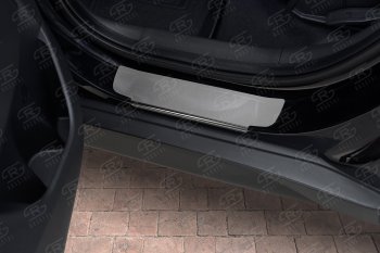 1 799 р. Накладки порожков салона Russtal Hyundai Tucson TL рестайлинг (2018-2021) (Нержавейка полированная)  с доставкой в г. Пермь. Увеличить фотографию 3