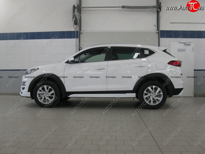 7 949 р. Накладки пластиковых порогов АВТОКРАТ Hyundai Tucson TL рестайлинг (2018-2021) (Неокрашенные)  с доставкой в г. Пермь