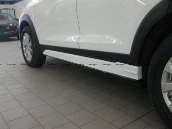 7 949 р. Накладки пластиковых порогов АВТОКРАТ Hyundai Tucson TL рестайлинг (2018-2021) (Неокрашенные)  с доставкой в г. Пермь. Увеличить фотографию 2