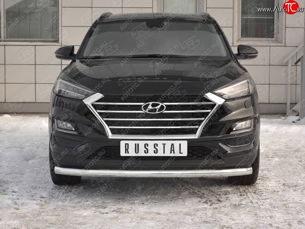 15 549 р. Защита переднего бампера (Ø 63 мм, нержавейка) SLITKOFF Hyundai Tucson TL рестайлинг (2018-2021)  с доставкой в г. Пермь