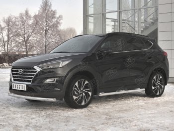 15 549 р. Защита переднего бампера (Ø 63 мм, нержавейка) SLITKOFF Hyundai Tucson TL рестайлинг (2018-2021)  с доставкой в г. Пермь. Увеличить фотографию 2
