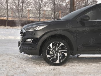 15 549 р. Защита переднего бампера (Ø 63 мм, нержавейка) SLITKOFF Hyundai Tucson TL рестайлинг (2018-2021)  с доставкой в г. Пермь. Увеличить фотографию 3