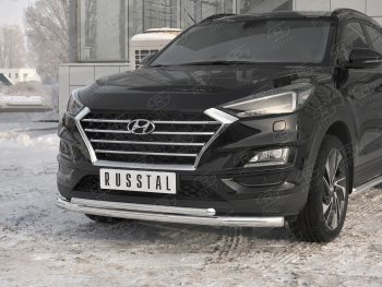 17 899 р. Защита переднего бампера (2 трубы Ø63 и 42 мм, нержавейка) SLITKOFF  Hyundai Tucson  TL (2018-2021) рестайлинг  с доставкой в г. Пермь. Увеличить фотографию 4